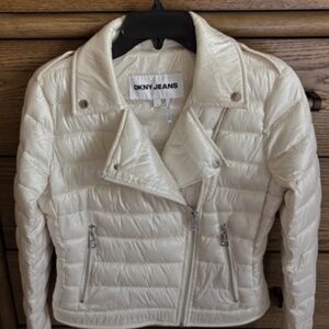 DKNY Jeans Cream Puffer Jacket